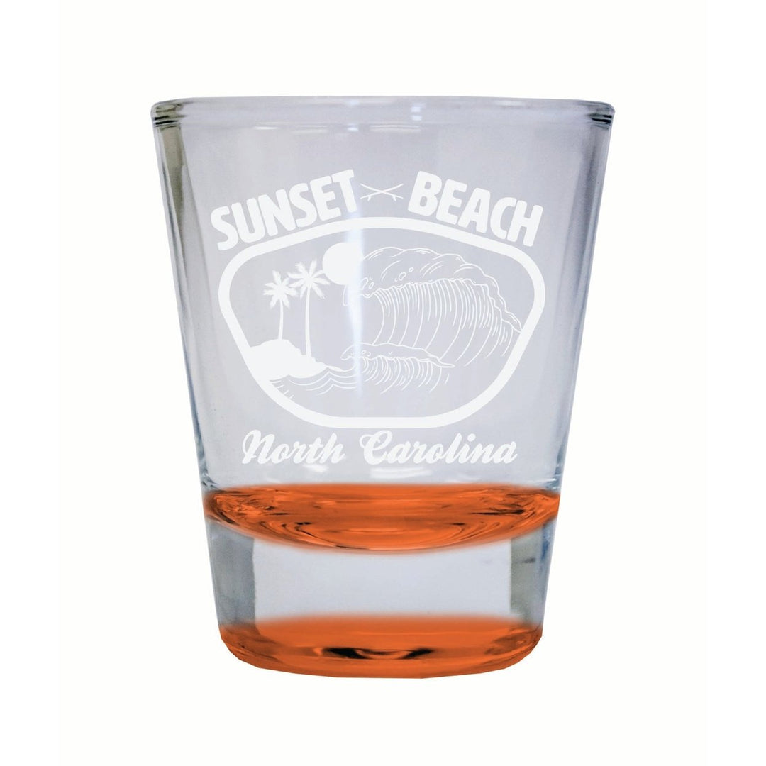 Sunset Beach North Carolina Souvenir 2 Ounce Engraved Shot Glass Round Image 4