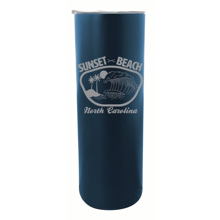 Sunset Beach North Carolina Souvenir 20 oz Engraved Insulated Stainless Steel Skinny Tumbler Image 1