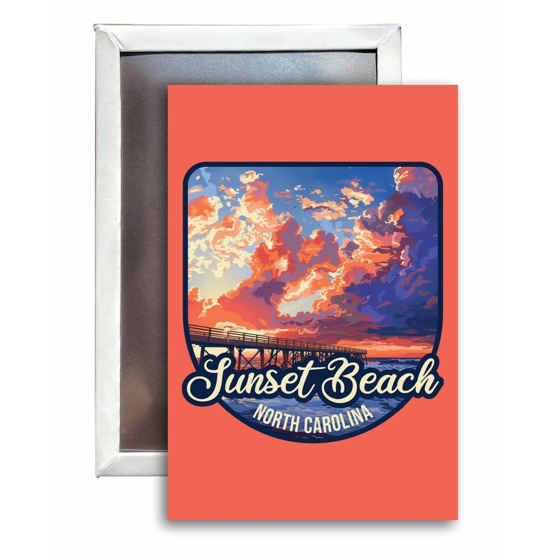 Sunset Beach North Carolina Sunset Pier Design Souvenir 2x3-Inch Fridge Magnet Image 1