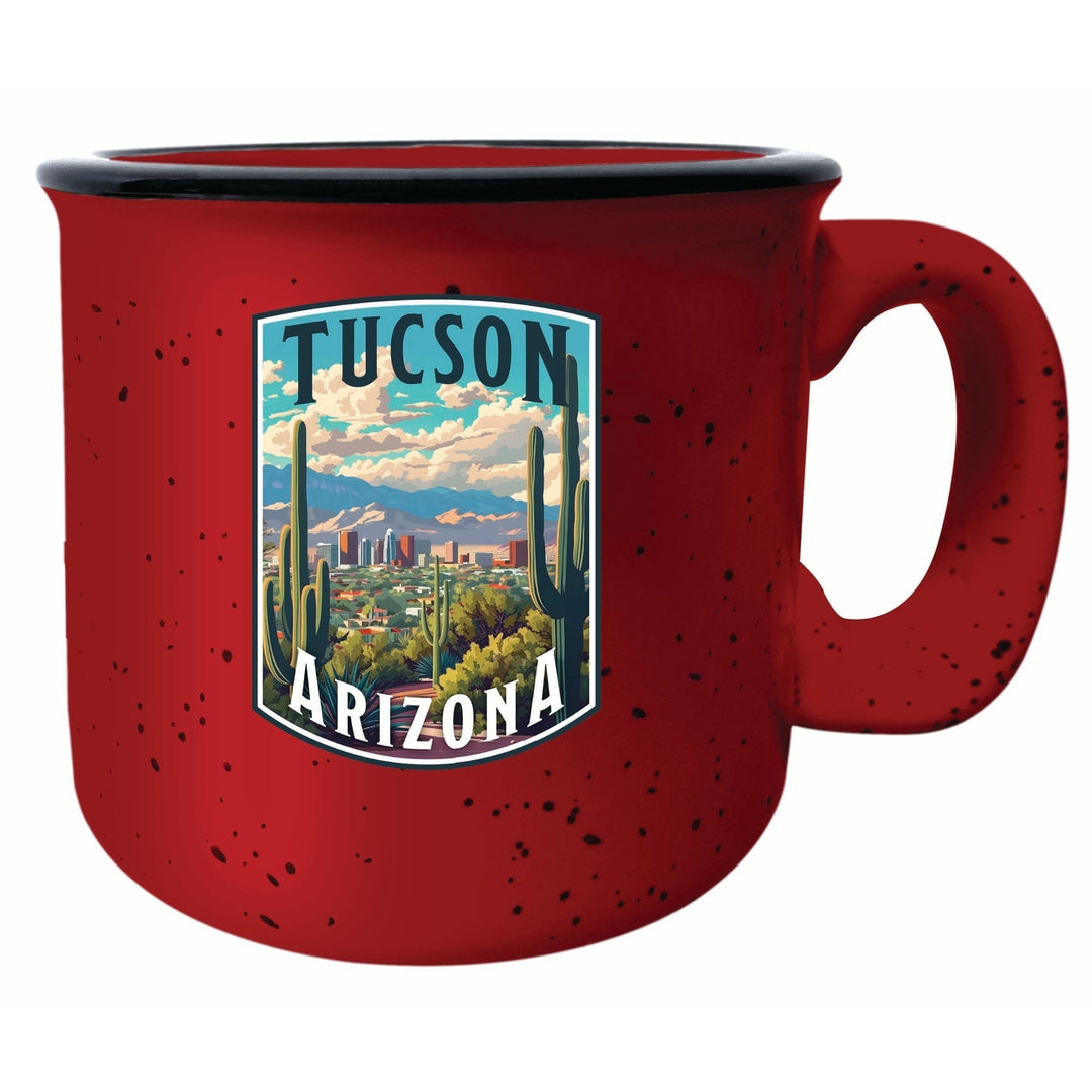 Tucson Arizona Cactus and Cityscape Design Souvenir 16 oz Ceramic camping mug Image 2