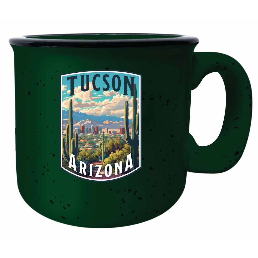 Tucson Arizona Cactus and Cityscape Design Souvenir 16 oz Ceramic camping mug Image 3