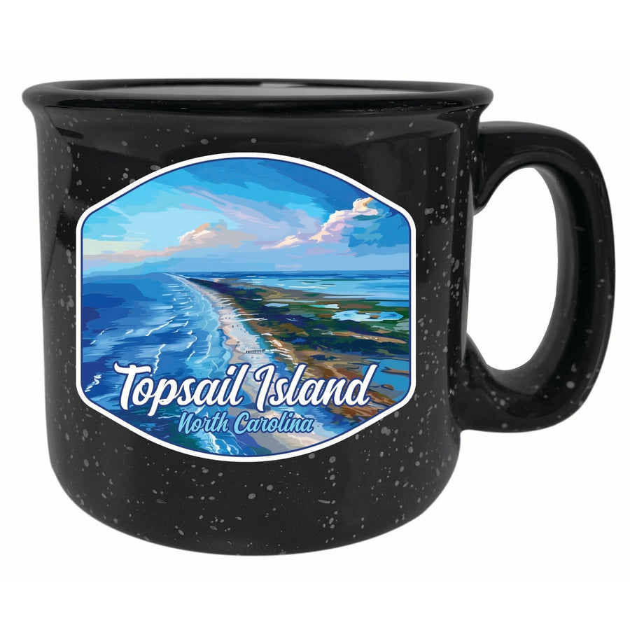 Topsail Island North Carolina Aerial View Design Souvenir 16 oz Ceramic camping mug Image 1