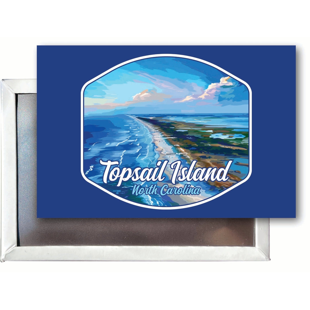 Topsail Island North Carolina Aerial View Design Souvenir 2x3-Inch Fridge Magnet Image 1