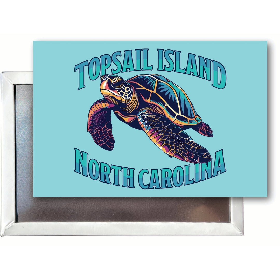 Topsail Island North Carolina Colorful Turtle Design Souvenir 2x3-Inch Fridge Magnet Image 1