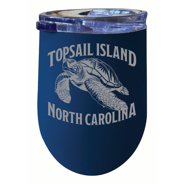 Topsail Island North Carolina Souvenir 12 oz Engraved Insulated Wine Stainless Steel Tumbler Image 1