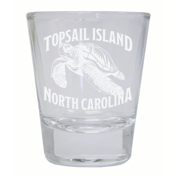 Topsail Island North Carolina Souvenir 2 Ounce Engraved Shot Glass Round Image 1