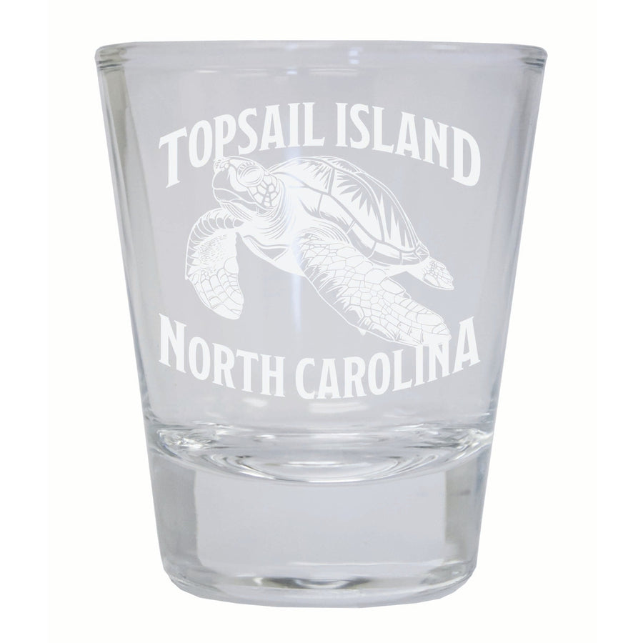 Topsail Island North Carolina Souvenir 2 Ounce Engraved Shot Glass Round Image 1