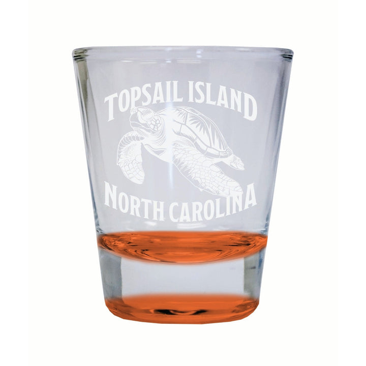 Topsail Island North Carolina Souvenir 2 Ounce Engraved Shot Glass Round Image 2