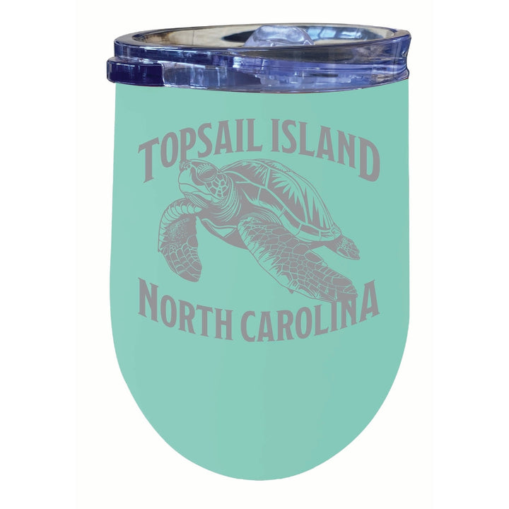 Topsail Island North Carolina Souvenir 12 oz Engraved Insulated Wine Stainless Steel Tumbler Image 3