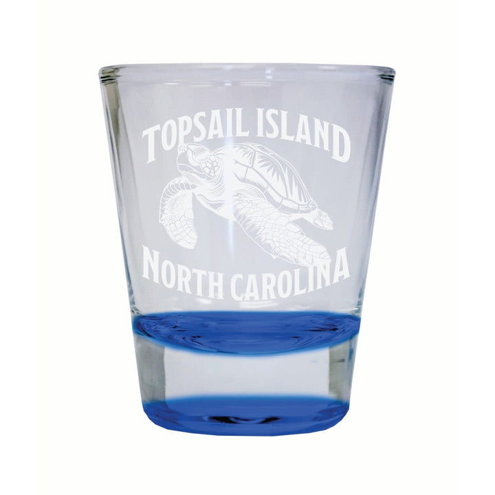 Topsail Island North Carolina Souvenir 2 Ounce Engraved Shot Glass Round Image 3