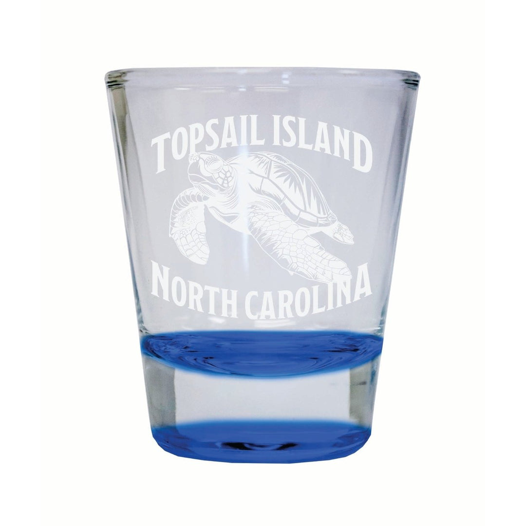 Topsail Island North Carolina Souvenir 2 Ounce Engraved Shot Glass Round Image 1