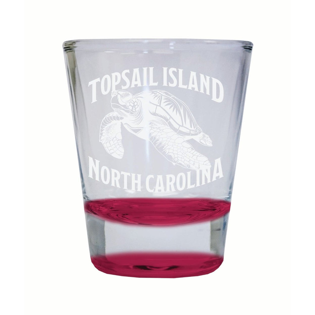 Topsail Island North Carolina Souvenir 2 Ounce Engraved Shot Glass Round Image 4