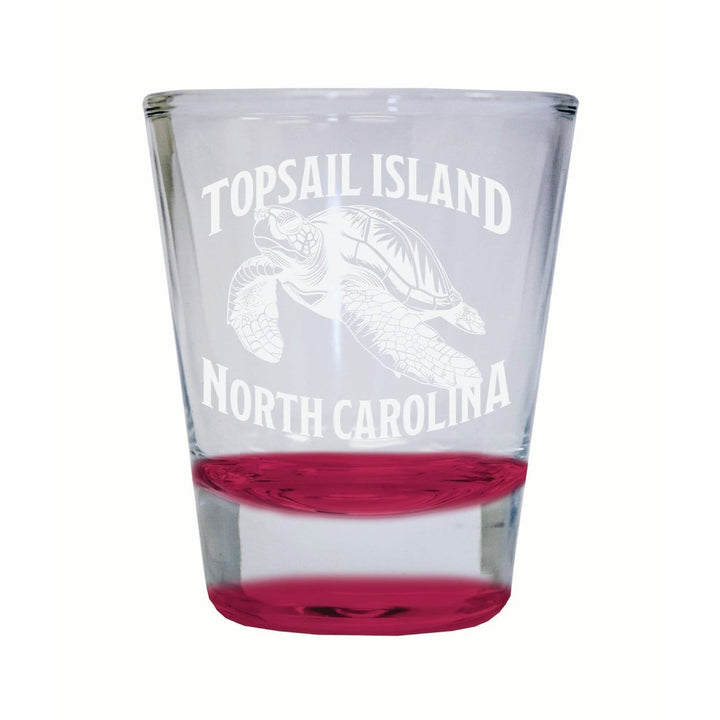 Topsail Island North Carolina Souvenir 2 Ounce Engraved Shot Glass Round Image 4