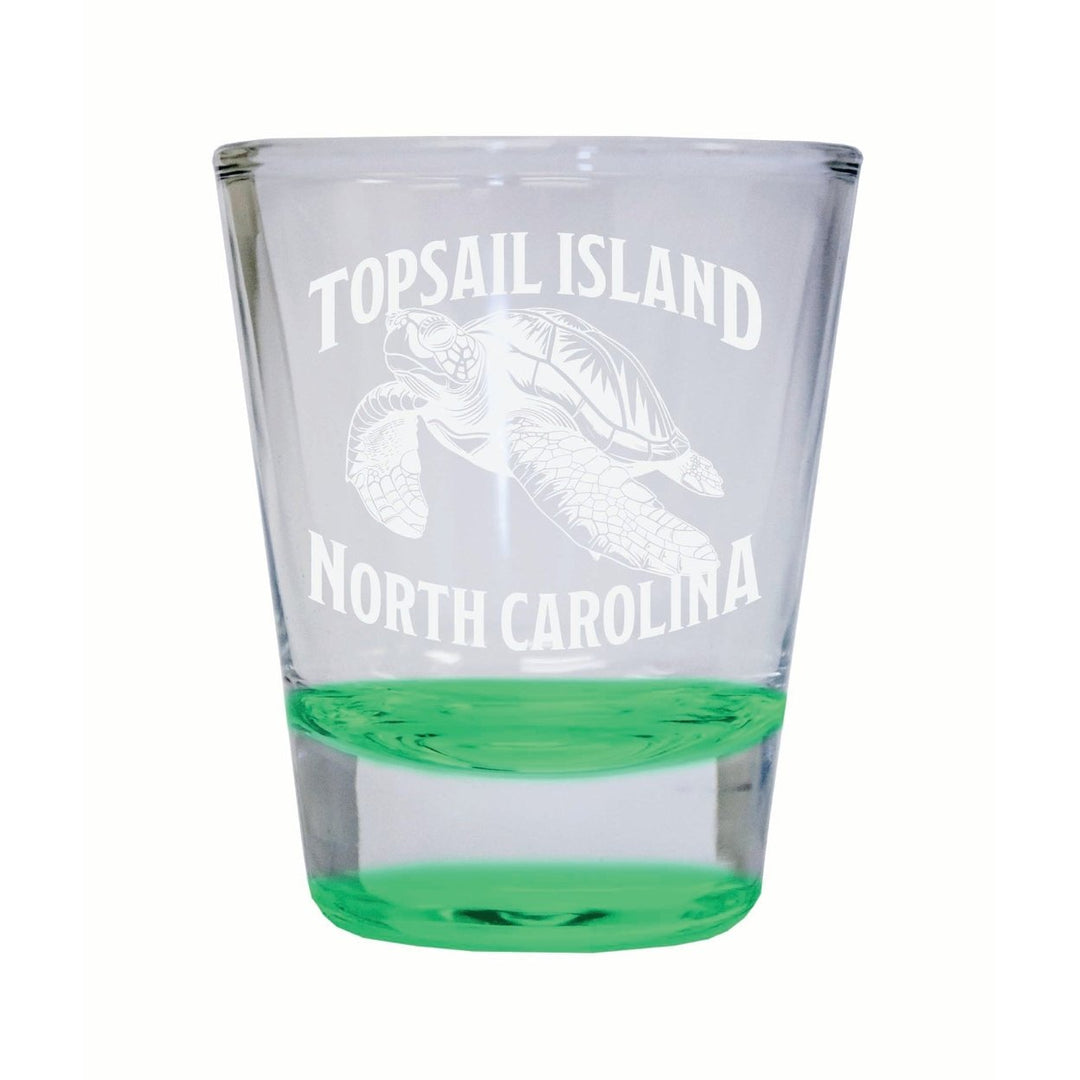 Topsail Island North Carolina Souvenir 2 Ounce Engraved Shot Glass Round Image 4