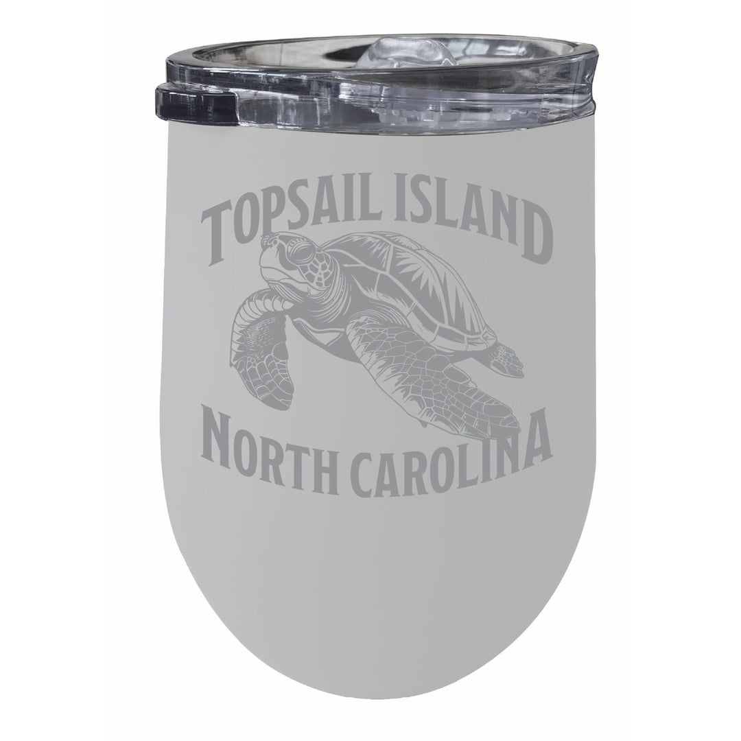 Topsail Island North Carolina Souvenir 12 oz Engraved Insulated Wine Stainless Steel Tumbler Image 4