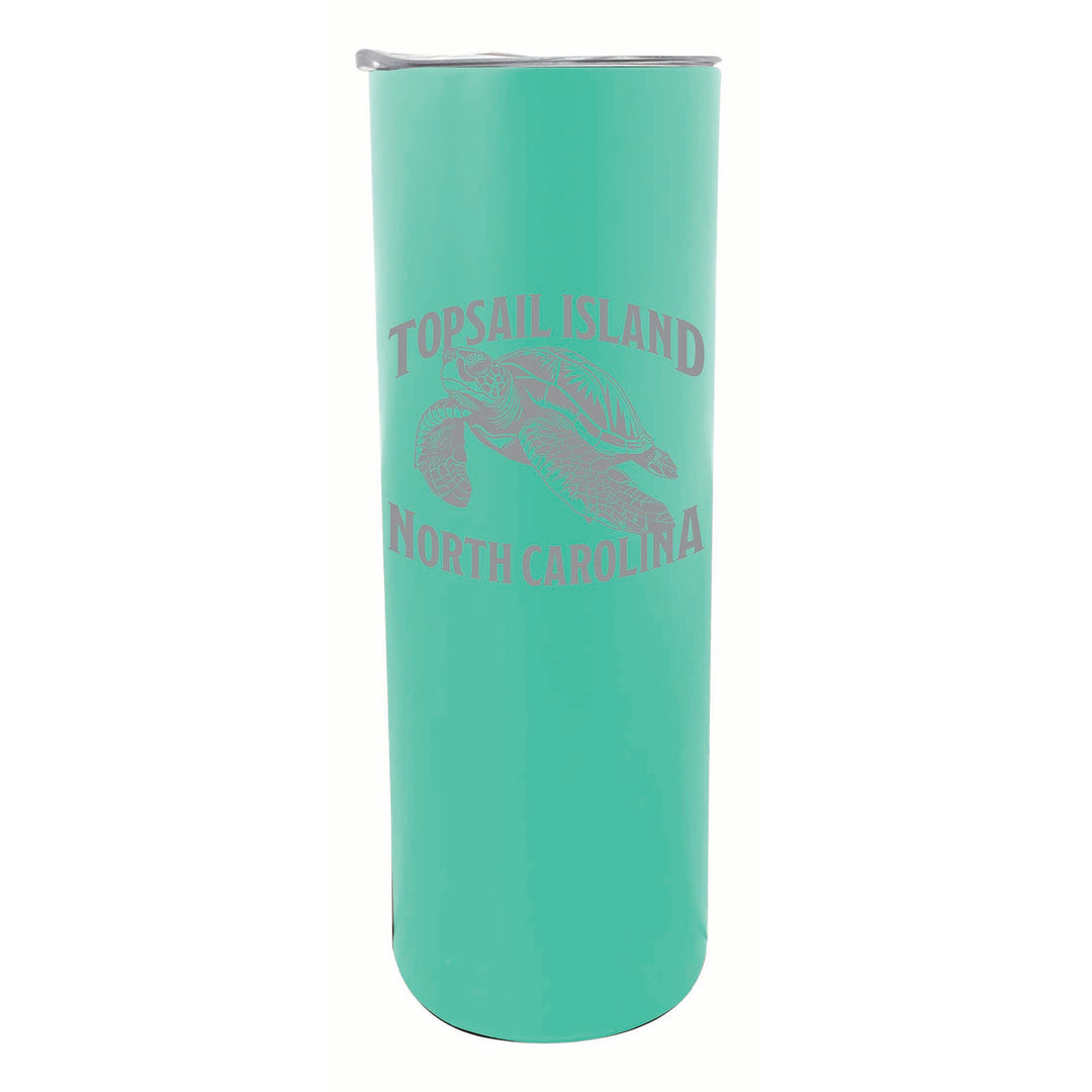 Topsail Island North Carolina Souvenir 20 oz Engraved Insulated Stainless Steel Skinny Tumbler Image 1