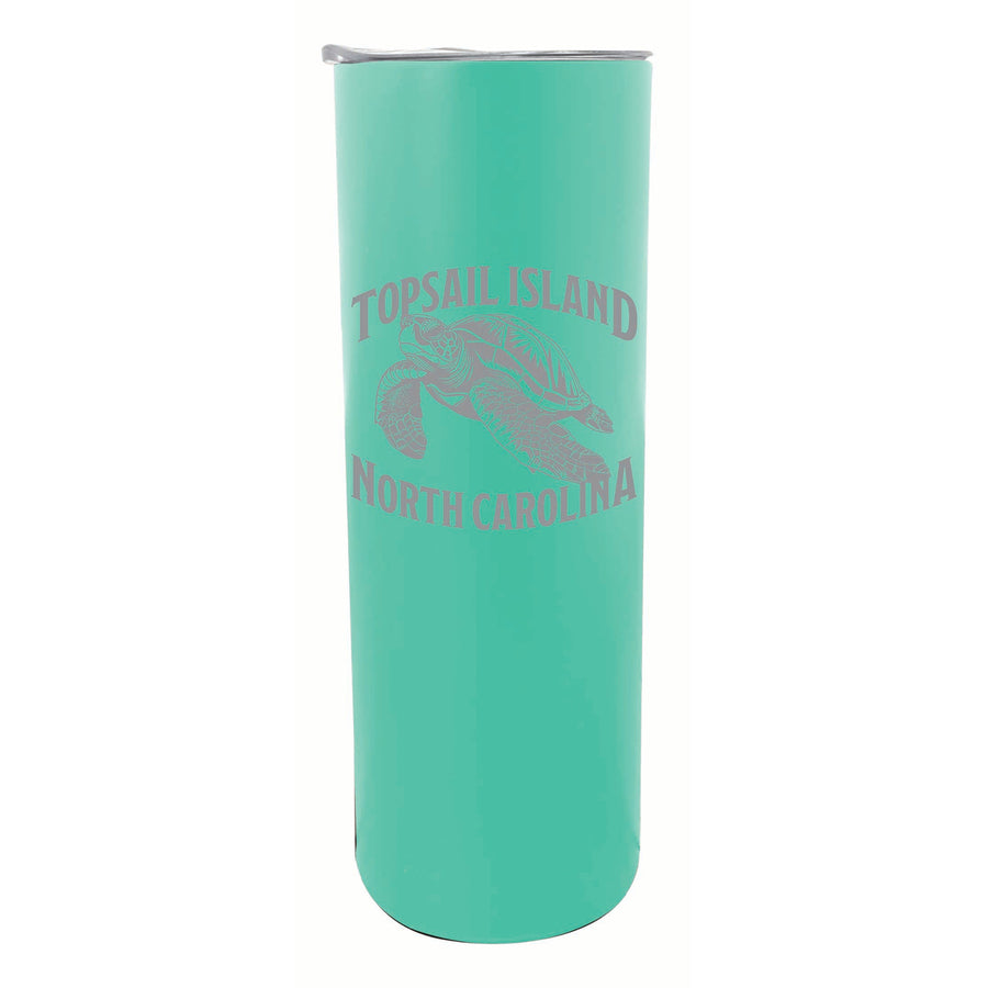 Topsail Island North Carolina Souvenir 20 oz Engraved Insulated Stainless Steel Skinny Tumbler Image 1