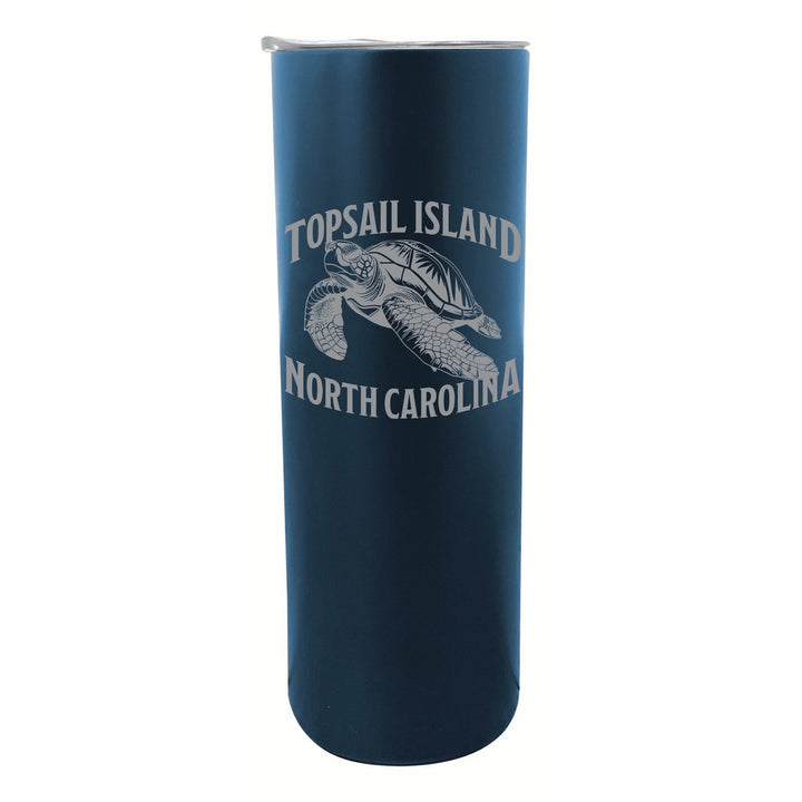 Topsail Island North Carolina Souvenir 20 oz Engraved Insulated Stainless Steel Skinny Tumbler Image 2