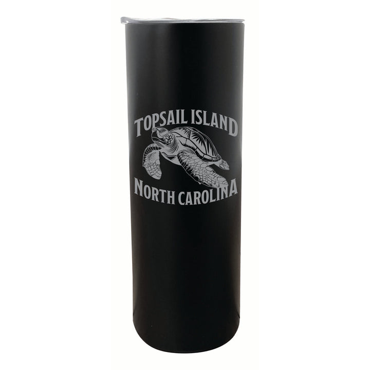 Topsail Island North Carolina Souvenir 20 oz Engraved Insulated Stainless Steel Skinny Tumbler Image 3