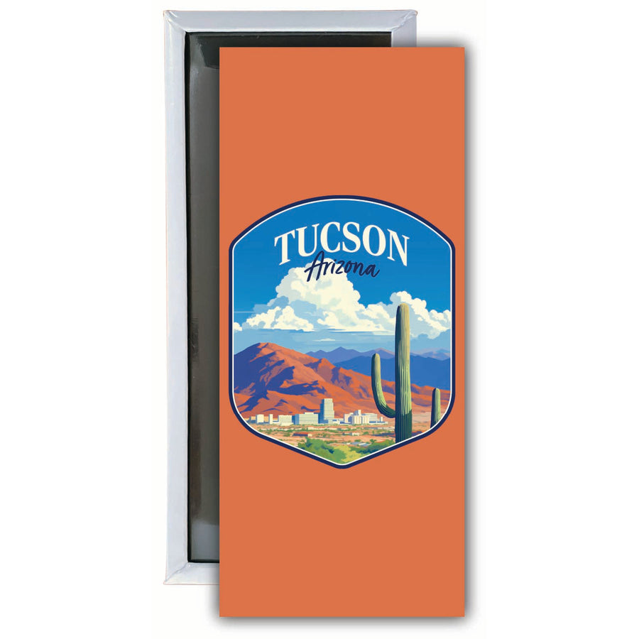 Tucson Arizona Desert Mountains Design Souvenir Fridge Magnet 4.75 x 2 Inch Image 1