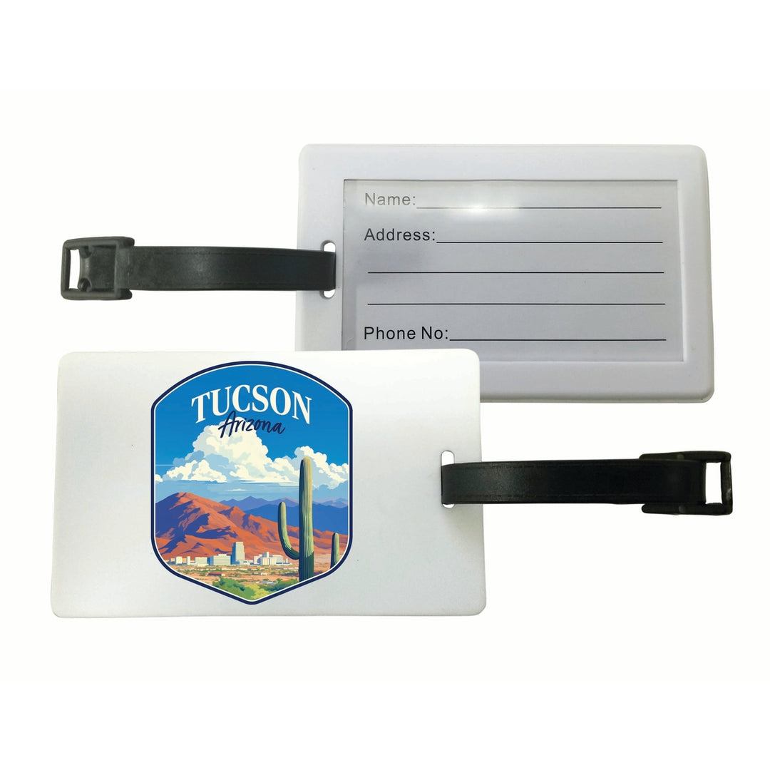 Tucson Arizona Desert Mountains Design Souvenir Luggage Tag Image 1