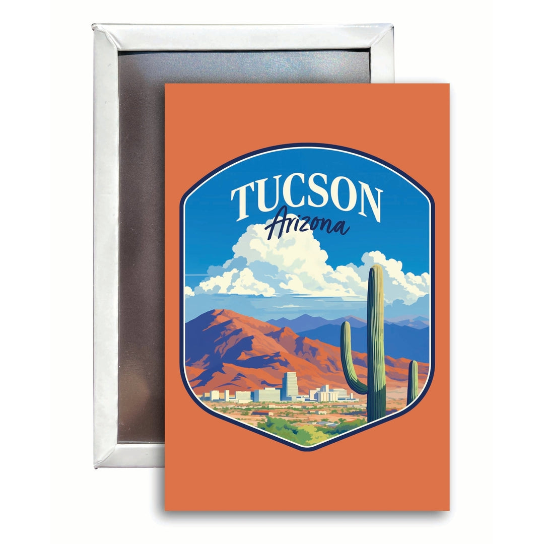 Tucson Arizona Desert Mountains Design Souvenir Refrigerator Magnet 2.5"X3.5" Image 1