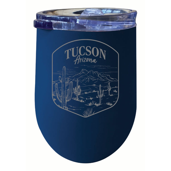 Tucson Arizona Souvenir 12 oz Engraved Insulated Wine Stainless Steel Tumbler Image 1