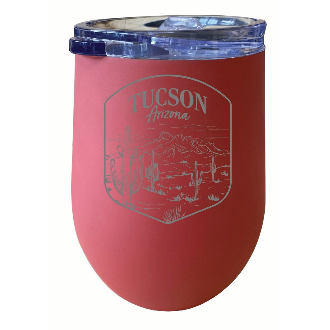 Tucson Arizona Souvenir 12 oz Engraved Insulated Wine Stainless Steel Tumbler Image 3