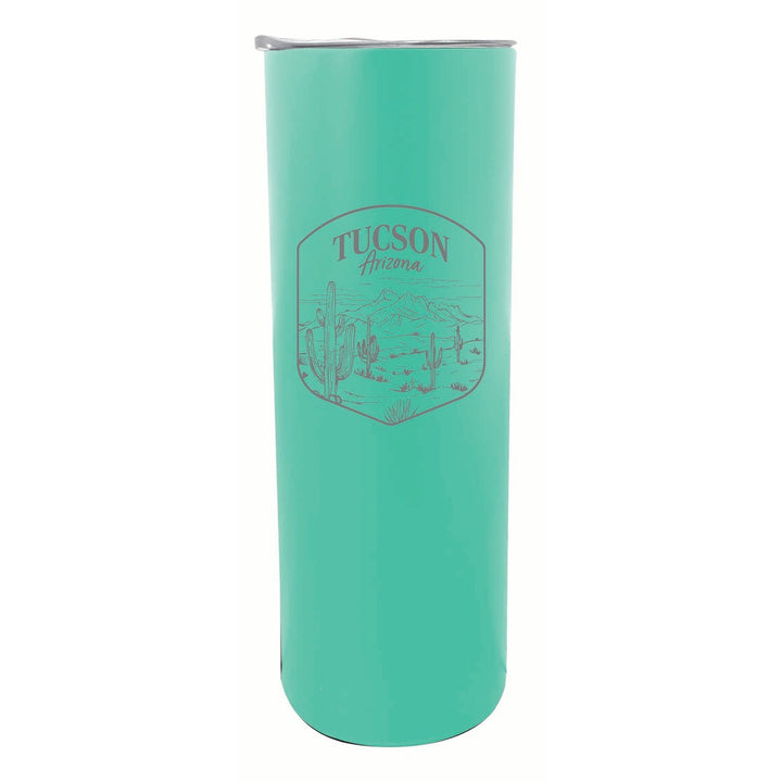 Tucson Arizona Souvenir 20 oz Engraved Insulated Stainless Steel Skinny Tumbler Image 1