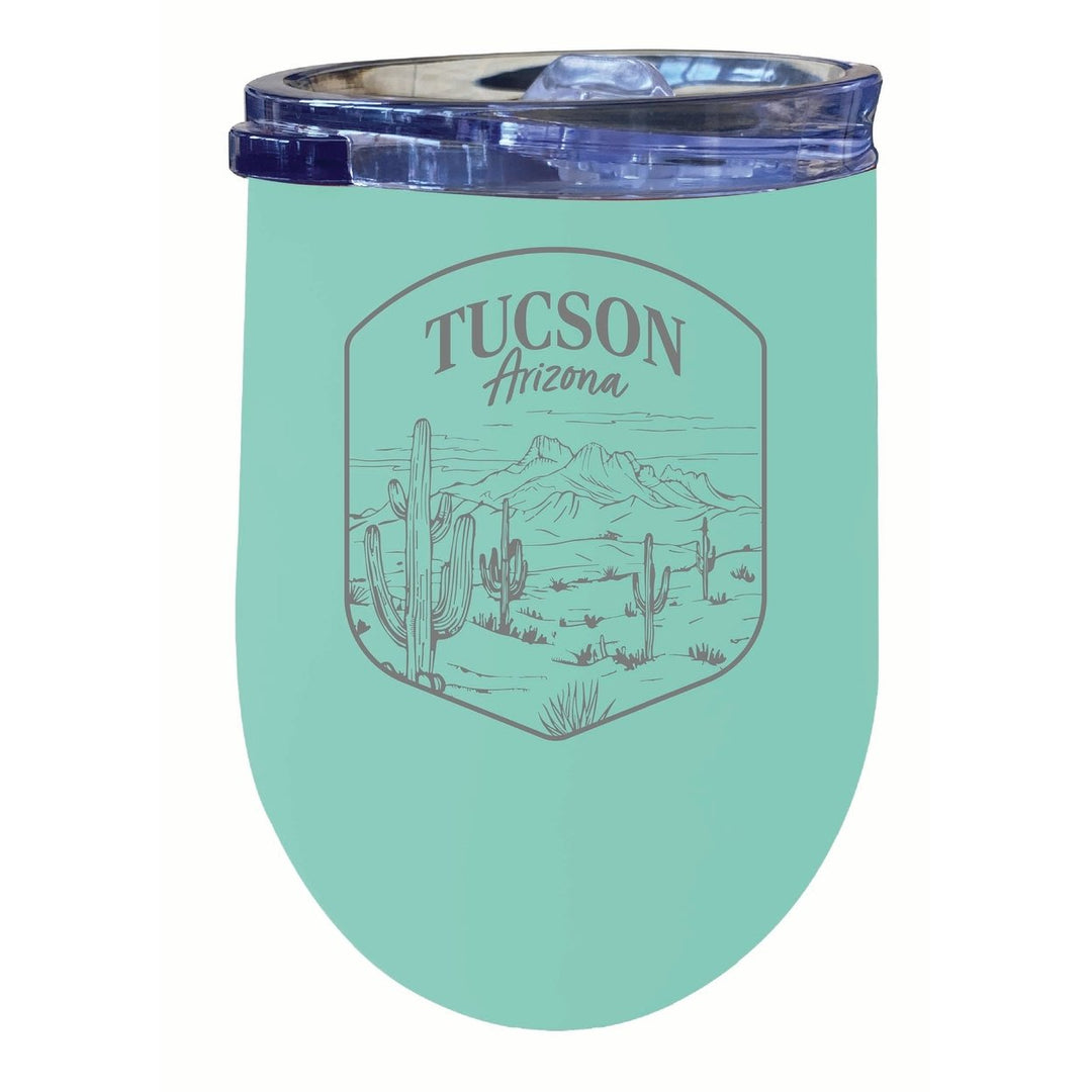 Tucson Arizona Souvenir 12 oz Engraved Insulated Wine Stainless Steel Tumbler Image 4