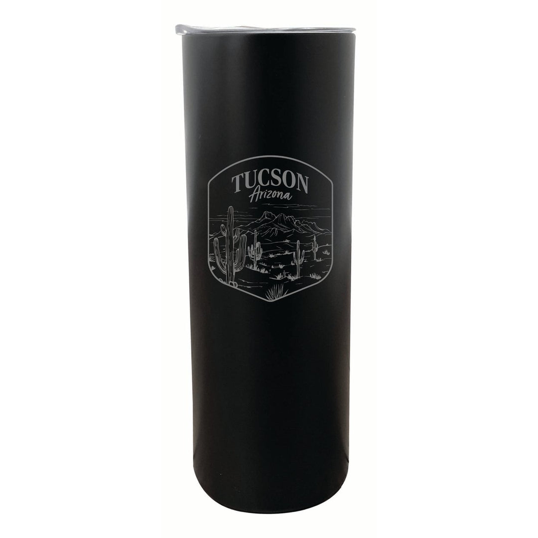 Tucson Arizona Souvenir 20 oz Engraved Insulated Stainless Steel Skinny Tumbler Image 1