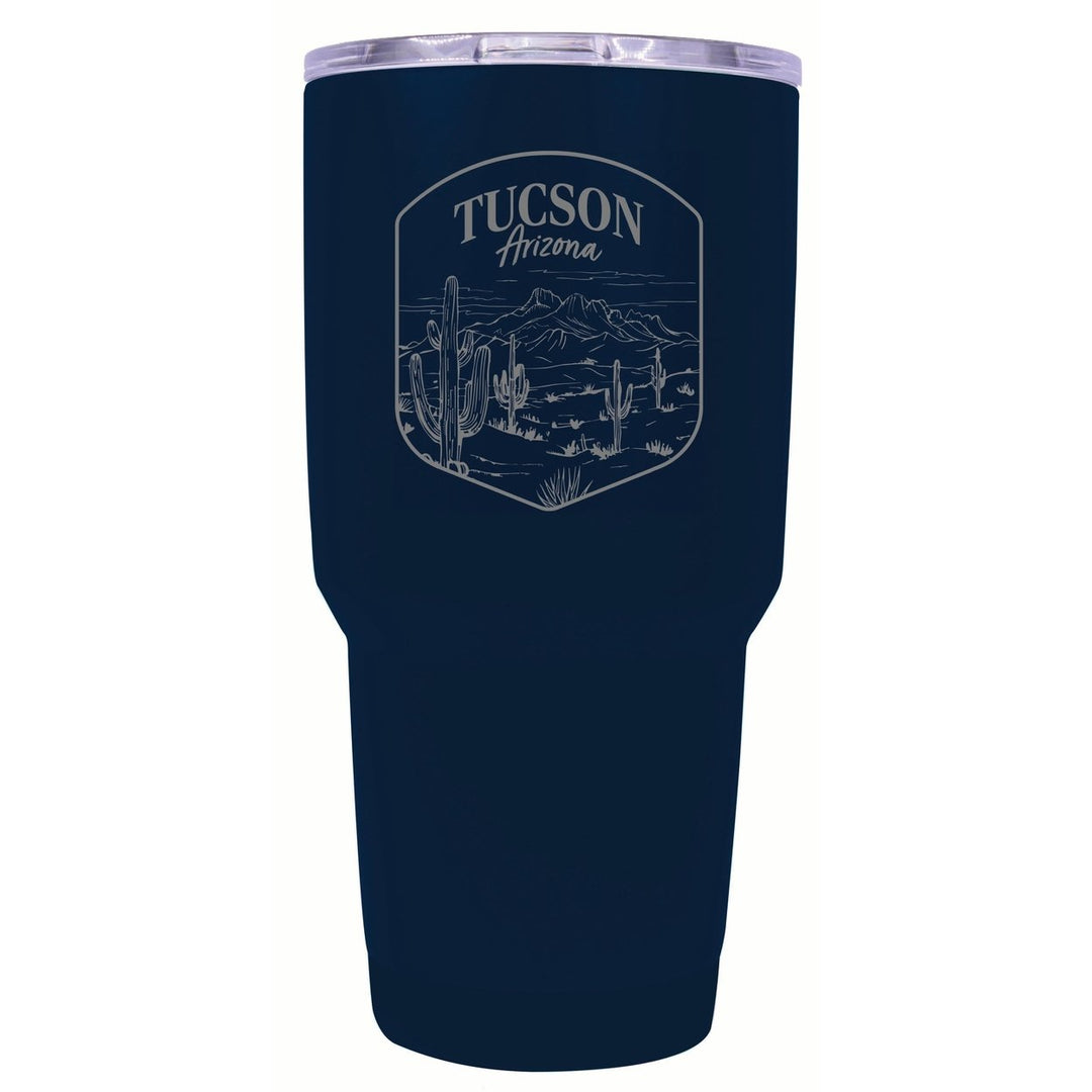 Tucson Arizona Souvenir 24 oz Engraved Insulated Stainless Steel Tumbler Image 1