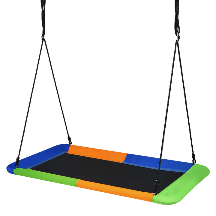 60 Kids Giant Tree Rectangle Swing 700 lbs w/ Adjustable Hanging Ropes Image 10