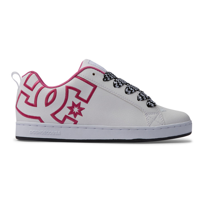 DC Shoes Womens Court Graffik Shoes White/Pink/Battleship - 300678-WNB WHITE/PINK/BATTLESHIP Image 1