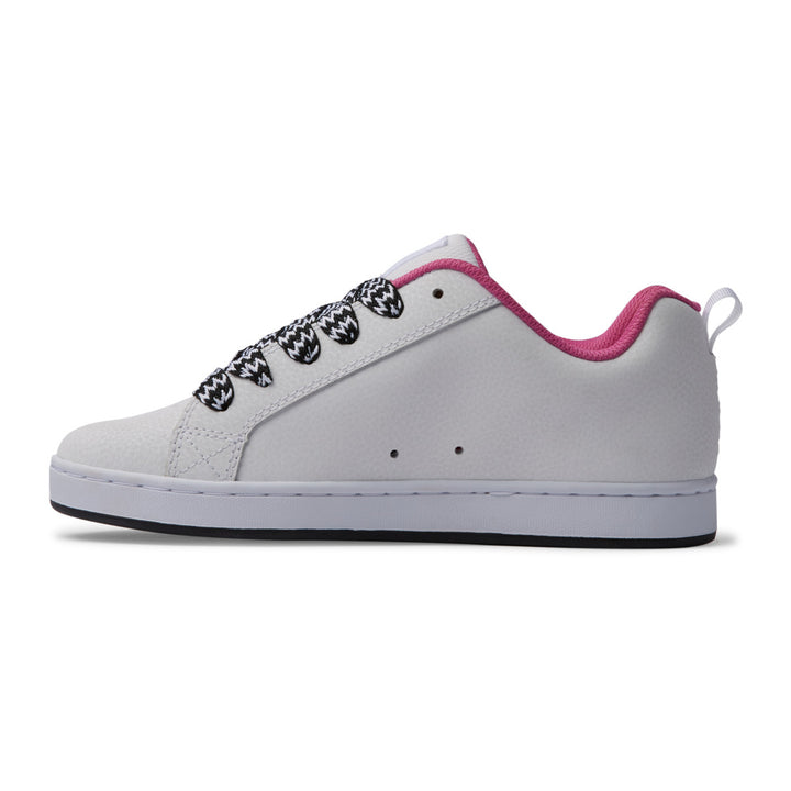 DC Shoes Womens Court Graffik Shoes White/Pink/Battleship - 300678-WNB WHITE/PINK/BATTLESHIP Image 3