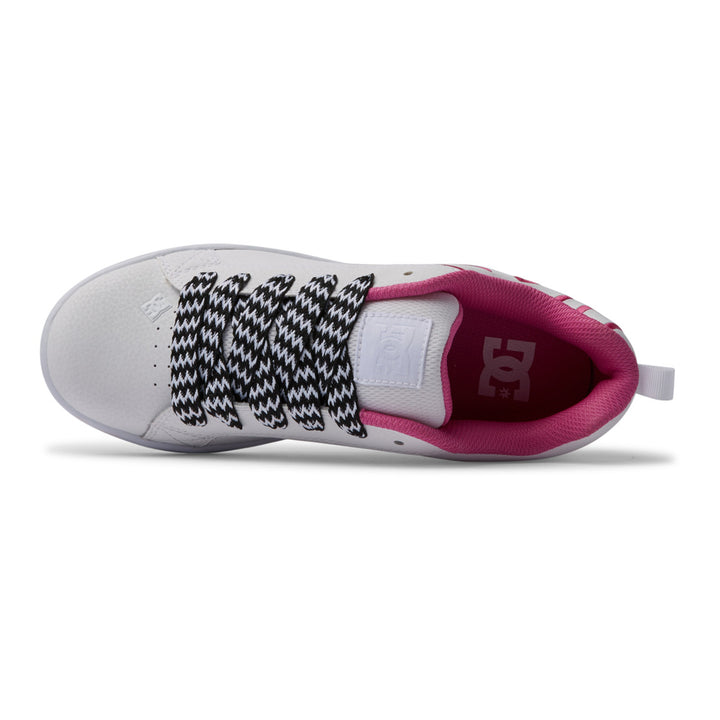 DC Shoes Womens Court Graffik Shoes White/Pink/Battleship - 300678-WNB WHITE/PINK/BATTLESHIP Image 4