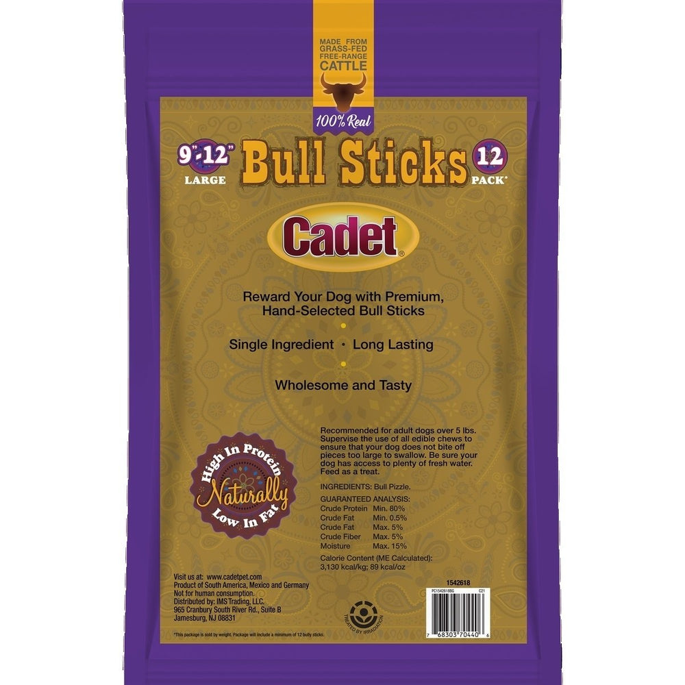 Cadet 9-12" Bull Sticks Dog Treats 12 Count Image 2