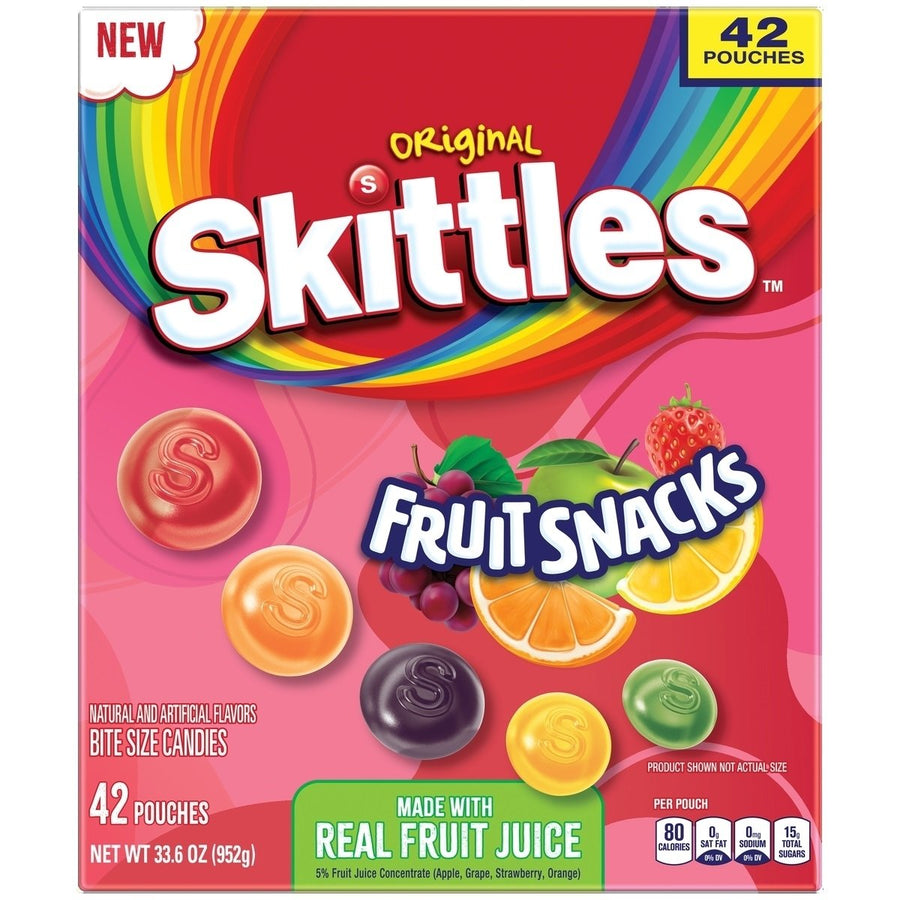 Skittles Fruit Snacks Original 0.8 Ounce (Pack of 42) Image 1