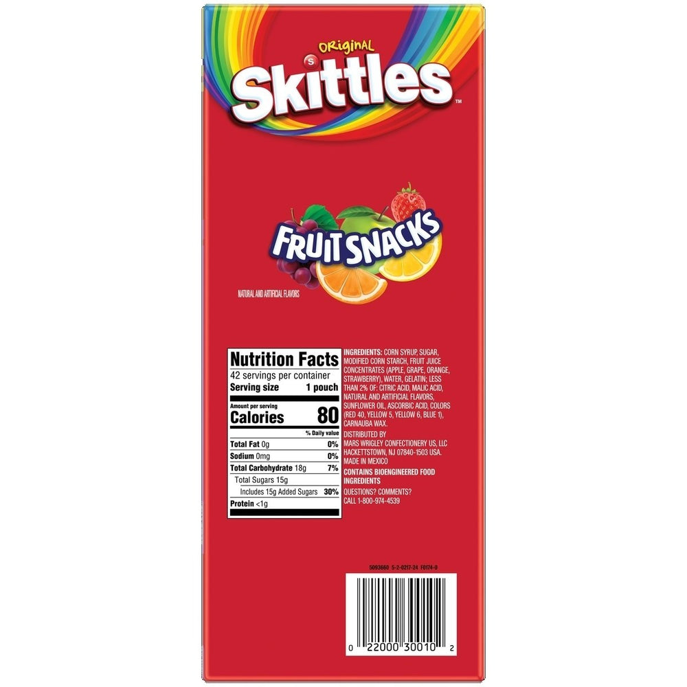 Skittles Fruit Snacks Original 0.8 Ounce (Pack of 42) Image 2