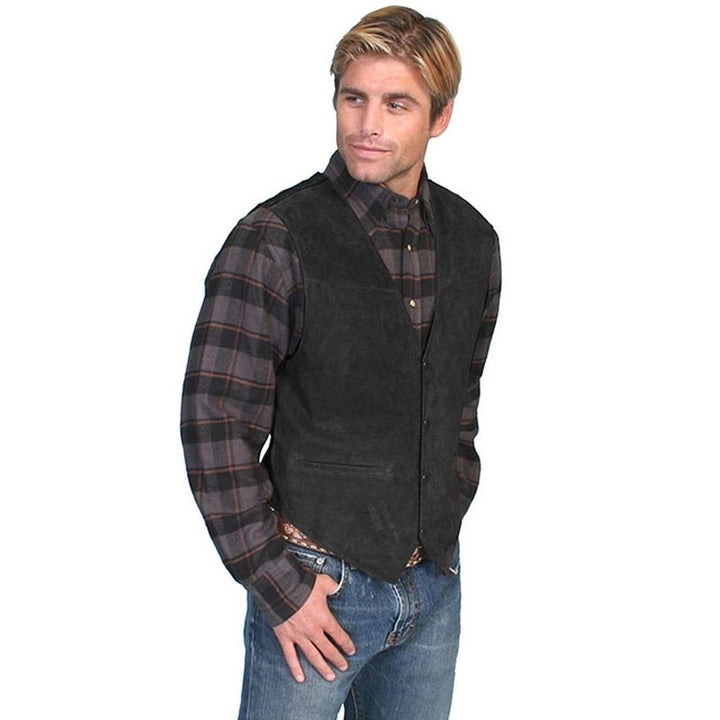 Scully Western Vest Mens Boar Suede Leather Snap Tailored F0_504 Image 1