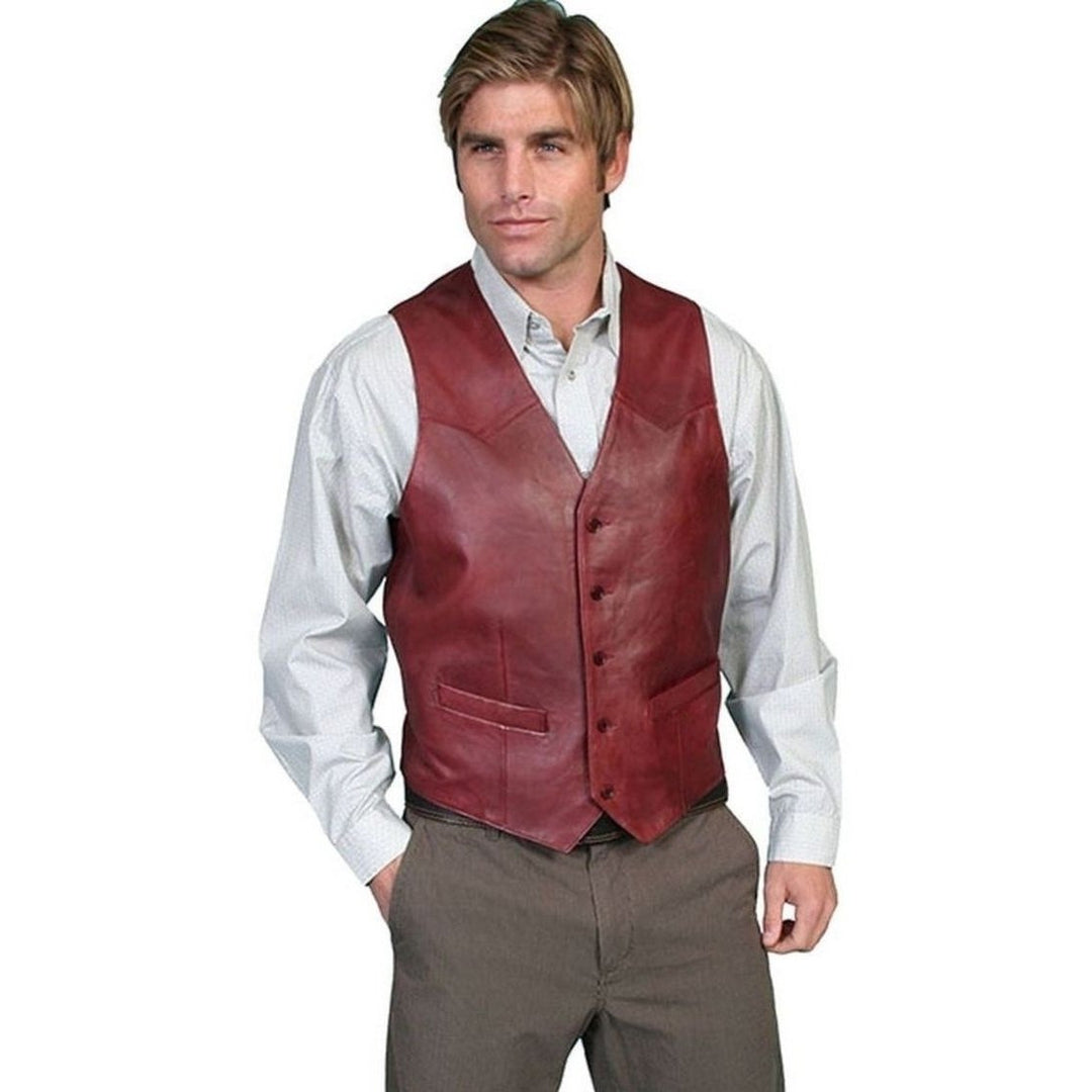 Scully Western Vest Mens Quality Leather Button Lambskin F0_503 Image 1