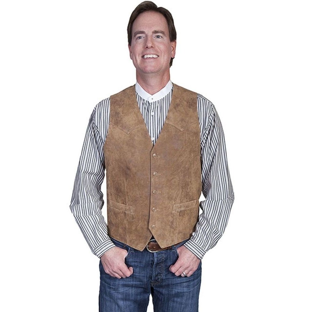 Scully Western Vest Mens Quality Leather Button Lambskin F0_503 Image 2