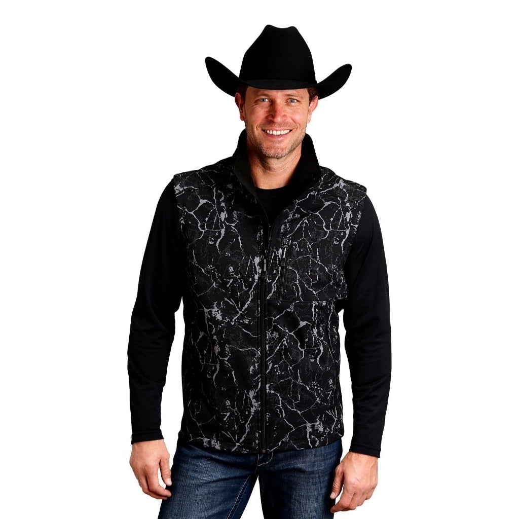 Stetson Western Vest Mens Hi-Tech Softshell Black 11-097-0782-7034 BL Image 1