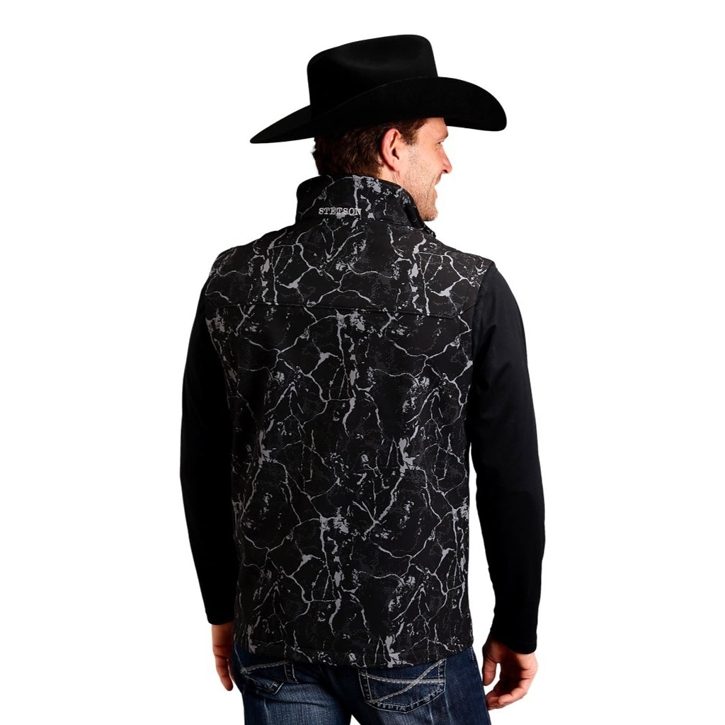 Stetson Western Vest Mens Hi-Tech Softshell Black 11-097-0782-7034 BL Image 2