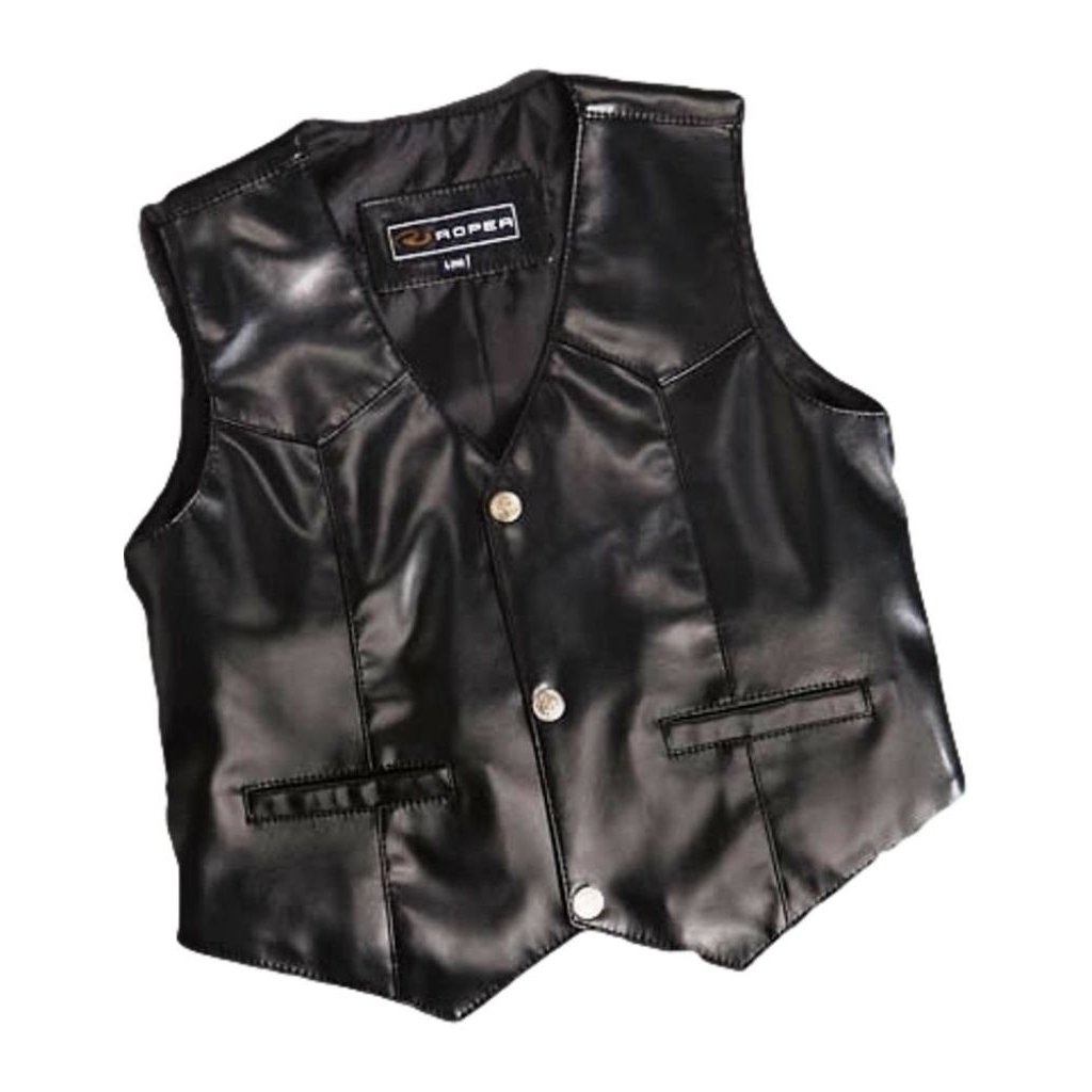 Roper Western Vest Boys Faux Suede Leather Black 02-094-0600-0108 BL Image 1