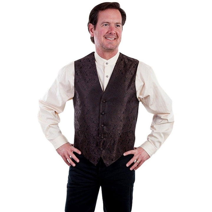 Scully Western Vest Mens Lined Rangewear Paisley Button F0_RW093N Image 1