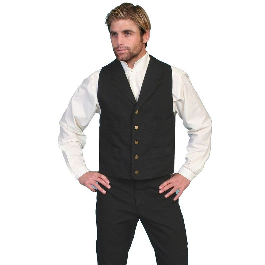 Scully Western Vest Mens Rangewear Lined Button Cotton Canvas F0_RW041 Image 1