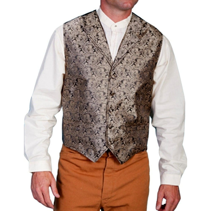 Scully Western Vest Men Paisley Cover Button Formal Rangewear F0_RW093 Image 2