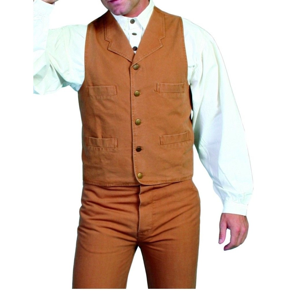 Scully Western Vest Mens Rangewear Lined Button Cotton Canvas F0_RW041 Image 1