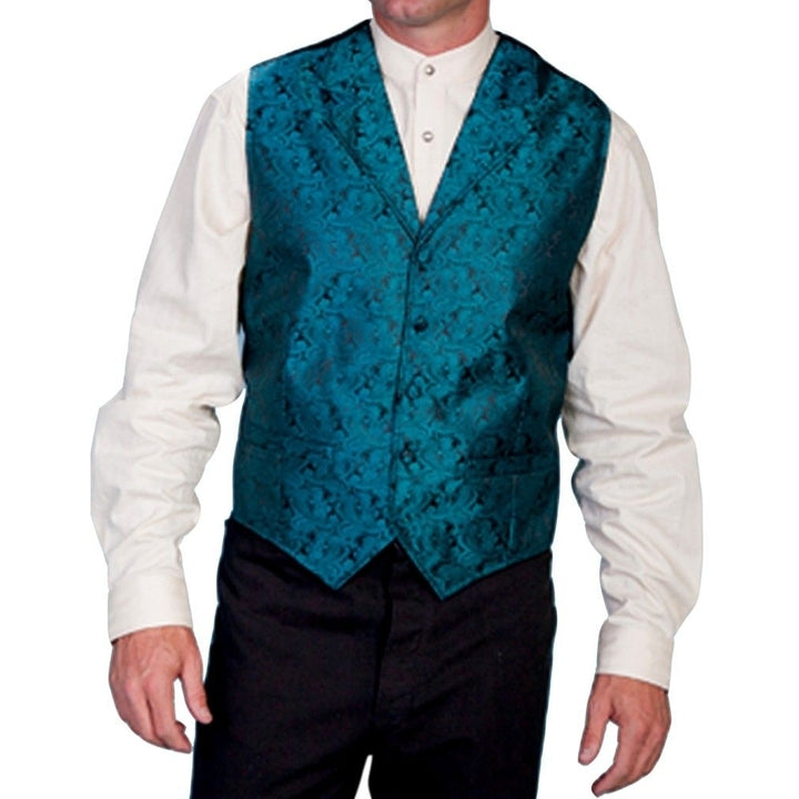 Scully Western Vest Men Paisley Cover Button Formal Rangewear F0_RW093 Image 3